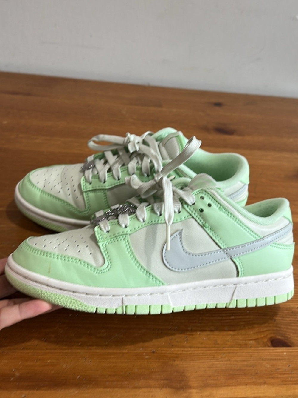 Nike Dunk Low Sneakers with metallic charms WOMEN’S Size 8 - Picture 6 of 12